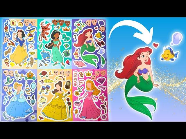 Disney Princess Make a Face Stickers! DIY Sticker Activity with Ariel, Cinderella #disneyprincess