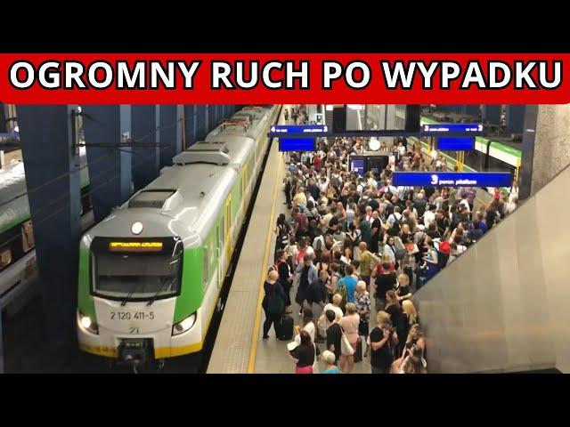 Warszawa Centralna po wypadku na Stadionie: tłumy pasażerów i masa pociągów