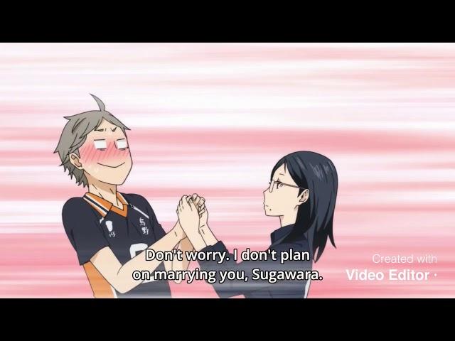 Haikyuu!! Kiyoko holds sugawaras hands