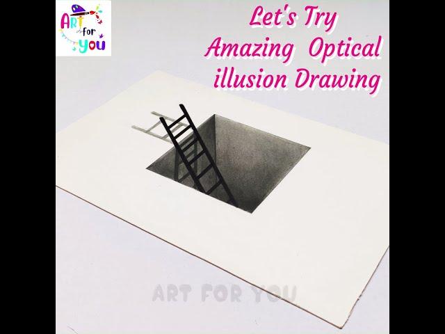 3D drawing very easy !! 3d hole drawing / 3d drawing illusion / 3d ladder drawing / 3d art