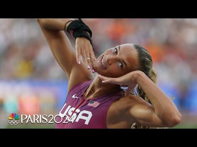 USA's Anna Hall's strong 200m gives her lead into final half of Heptathlon at Worlds | NBC Sports