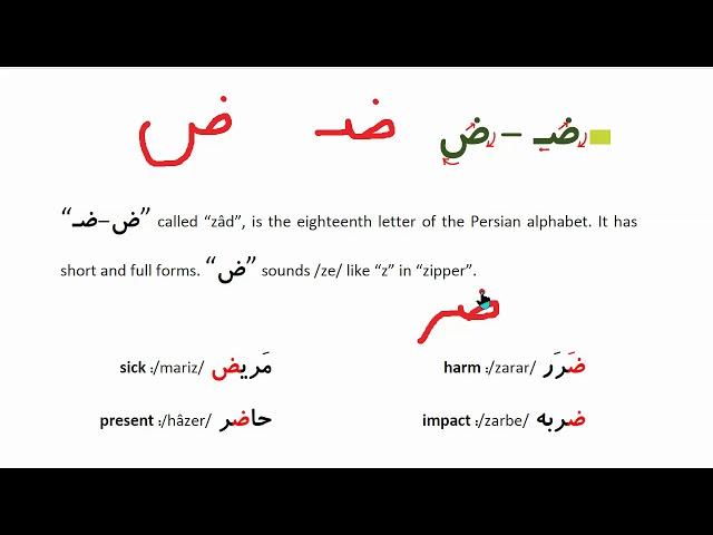 Learn to Speak Persian FAST: For Beginners - Lesson 1- Persian Alphabet - Part 6