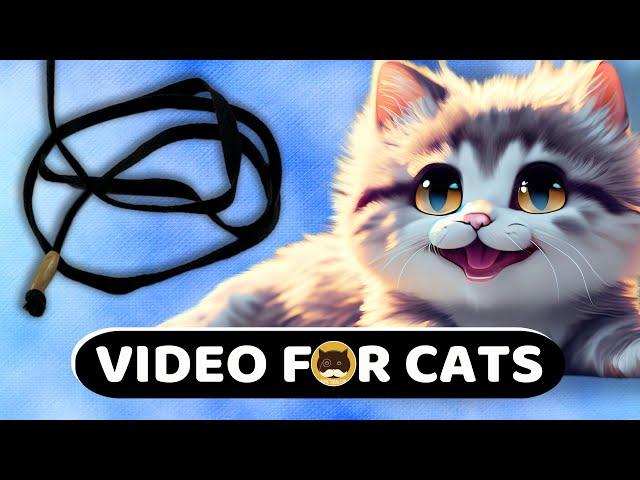 CAT GAMES - Black String. Video for Cats to Watch | CAT TV | 1 Hour.