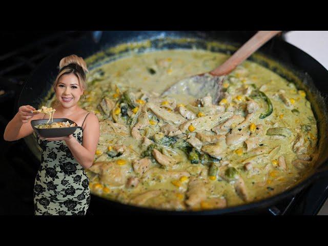 Meal on a Budget and Under 20 Minutes: POLLO CON RAJAS EN CREMA | Rajas Poblanas