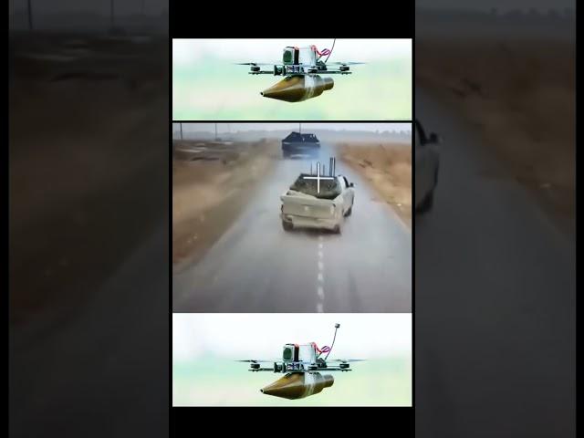 Russian drone strike Ukrainian tank bypasing electronic jaming vehicle #russia #ukraine #war #info