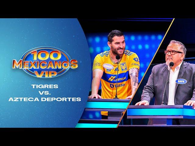 ¡Tiro futbolero! Azteca Deportes vs. jugadores de los Tigres | 100 Mexicanos VIP