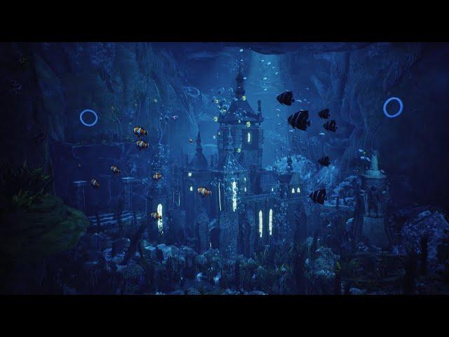 Underwater Bubble Sounds | Underwater Castle 4K  to Relax White Noise