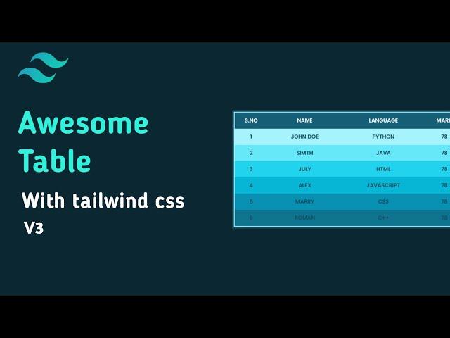 How to make a table design with tailwind css | tailwind css tutorial