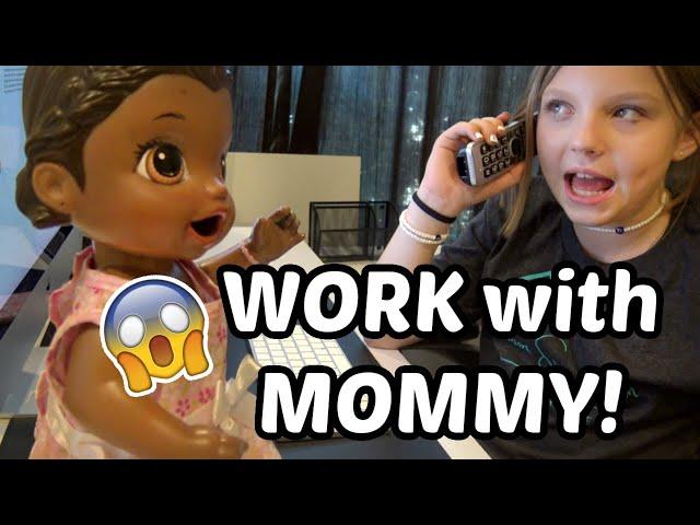 BABY ALIVE goes to WORK with MOMMY! FUNNY KIDS SKIT!