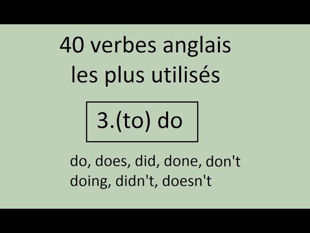 40 verbes anglais les plus utilisés - 3. (to) do - faire