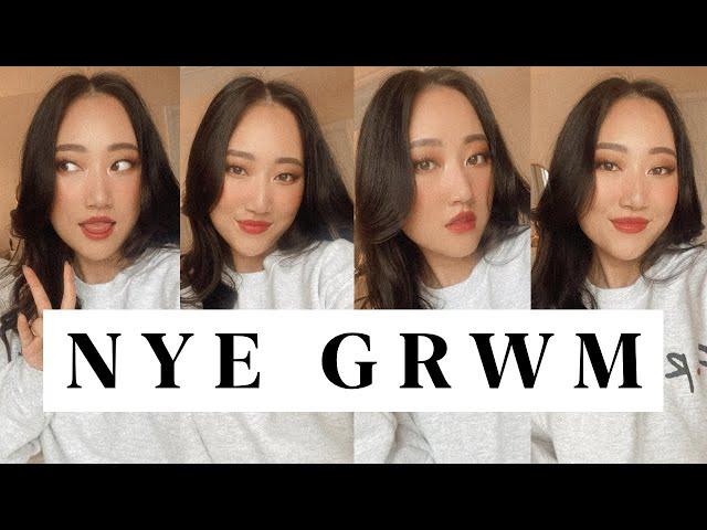 full face GRWM for NEW YEARS EVE | glowy eye look & red lip! +vivaia | 12 DAYS OF VLOGMAS DAY 7