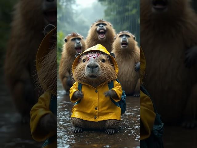capybara being bullied by monkey can anyone give me a hug #capybara #capybaravibes #animals
