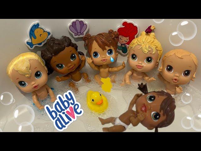 NEW Baby alive crib life dolls swimming in the bath  Layla has a BIG accident! 