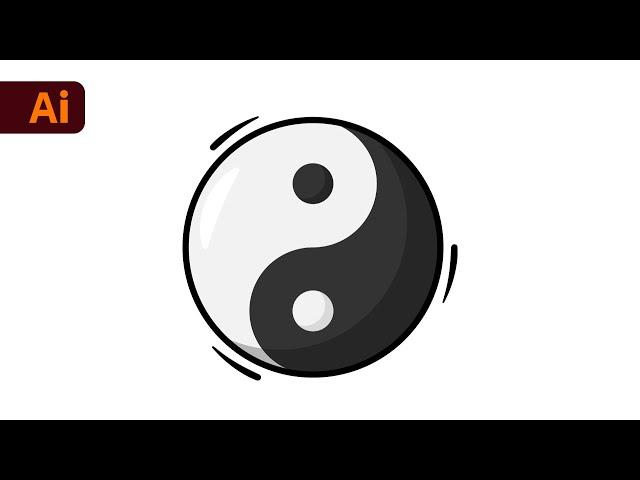 Adobe Illustrator Beginner Tutorial: Create a Vector Yin Yang Logo (HD)