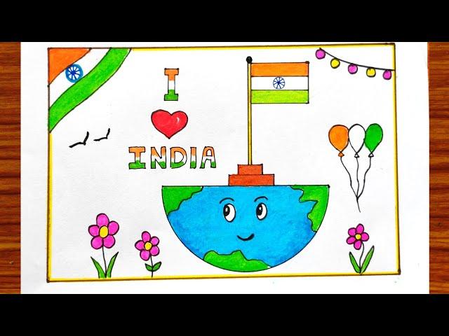 Indian National Flag easy | Independence Day Special National Flag | Love India flag drawing