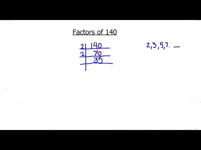 How to Find prime factors of 140 by Prime Factorization / Prime Factor of 140 / 140 Factor in Hindi