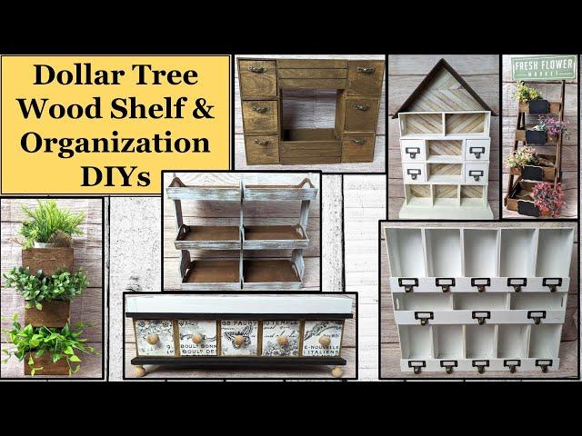 DOLLAR TREE WOOD ORGANIZERS SHELVES | DOLLAR TREE DIY | HOME DECOR DIY