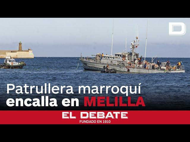 Una patrullera de la Marina marroquí penetra en aguas de Melilla y encalla