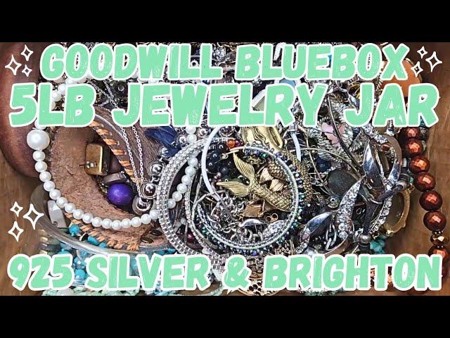 925 Silver & Givenchy  Goodwill BlueBox 5lb Jewelry Jar Unboxing TN #jewelryunboxing #jewelryjar