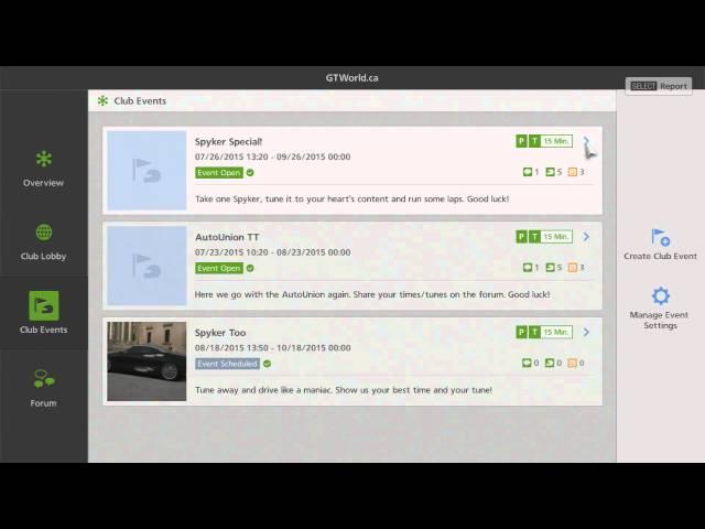 GTWorld.ca - How to Create A Club Event