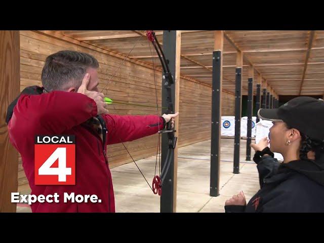 Watch Ty Steele learn how to use a compound bow and fire it for the first time