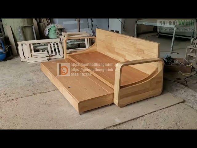 Sofa Giường Gỗ Thông Minh Khi Chưa Có Đệm Và Sơn Màu