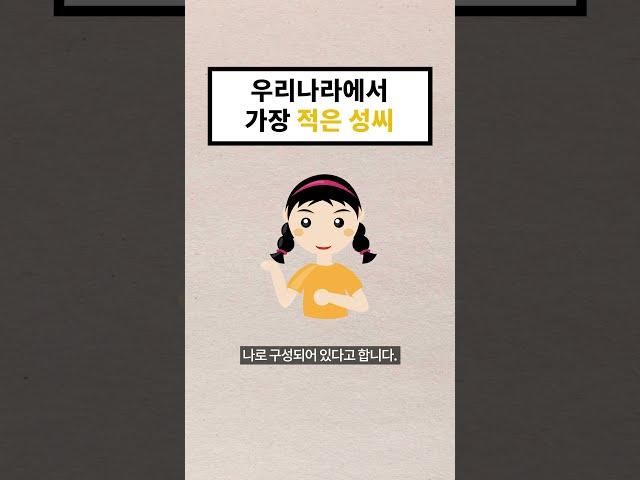 우리나라에서 가장 적은 성씨 (18초 지식) #shorts