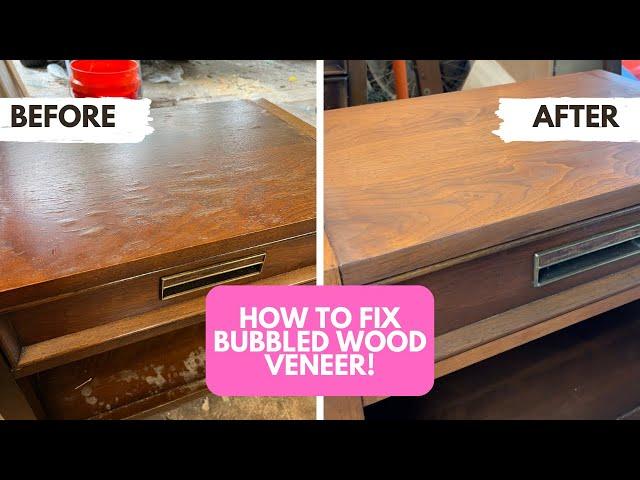 How to Fix Bubbly Veneer on Furniture Caused By Water Damage! Easy Tutorial