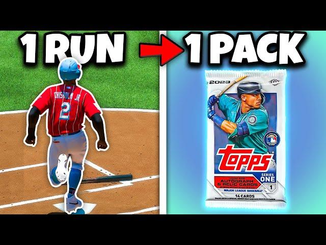 I Opened a REAL BASEBALL PACK After EVERY Run Scored