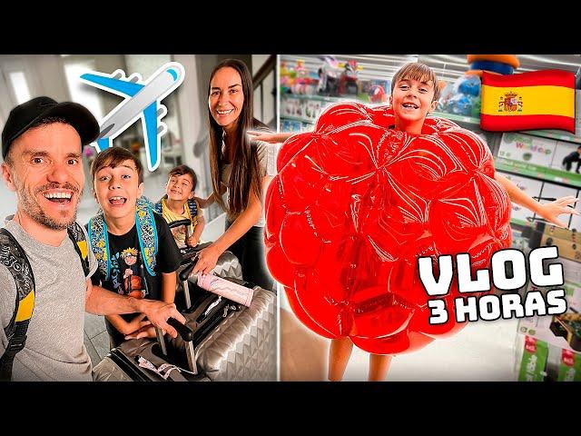 VIAGEM EM FAMÍLIA PARA ESPANHA Vlog de 3 Horas Completo - Familia Brancoala