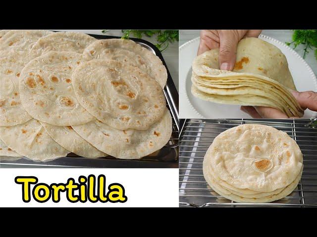 ทำแผ่นตอร์ติญ่า   Tortilla   แบบง่ายๆไม่ต้องนวดแป้ง   เคล็ดแป้งนุ่มไม่แข็ง กระด้าง