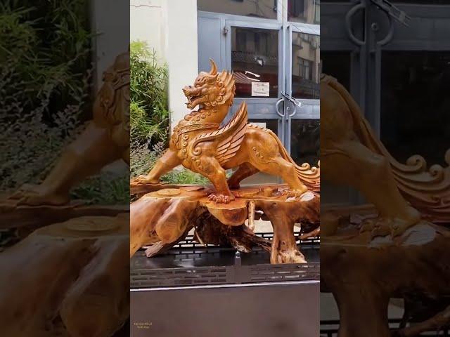 nghệ thuật điêu khắc tượng tỳ hưu-woodcarving| thế giới đồ gỗ xuân huy #shorts| thế giới đồ gỗ xuân