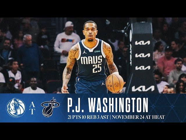 P.J. Washington (21 Points) Highlights vs. Heat | November 24, 2024