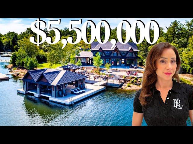 Inside A $5.5 MILLION STUNNING Georgian Bay Cottage With a BOATHOUSE