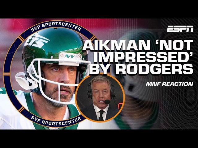 REACTING to Aaron Rodgers & Jets losing MNF game to 49ers  Troy Aikman NOT IMPRESSED! | SC with SVP