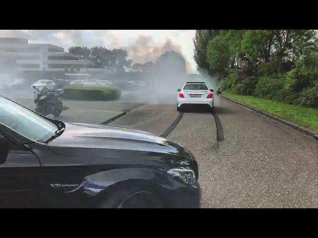 DUTCH ///AMG CLUB BURNOUTS, LOUD REVS & FAST ACCELERATIONS!