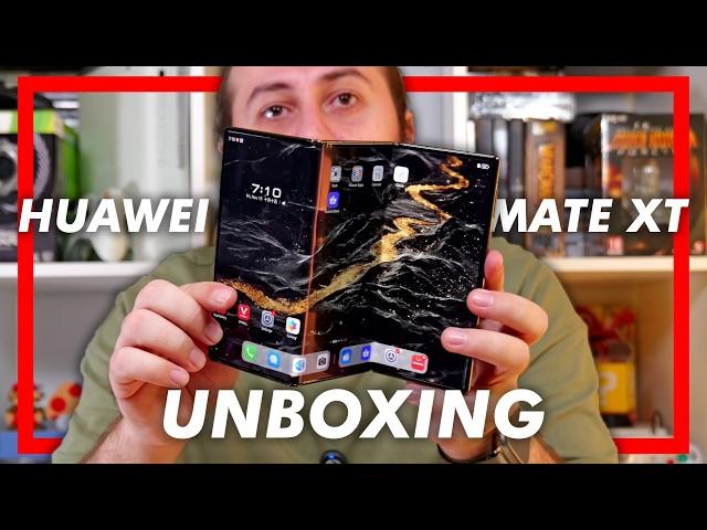 Primul tri-fold Huawei Mate XT a ajuns în România! Unboxing