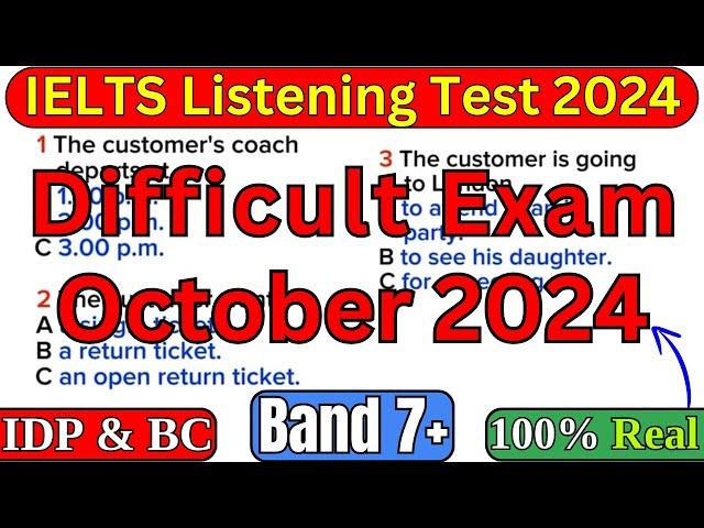 05, 10, 19 & 26 OCTOBER 2024 IELTS LISTENING TEST WITH ANSWERS | IELTS LISTENING | IDP & BC