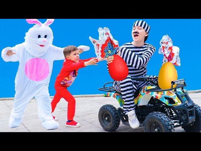 Artem Plays Toys Play with Easter Bunny | Ride on Cars Funny Videos for kids