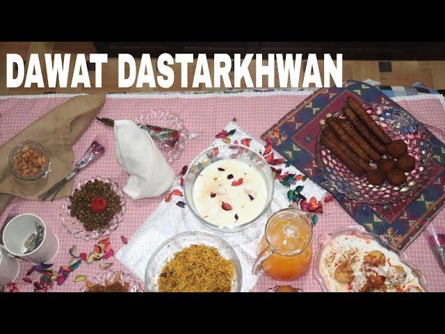Dastarkhwan management - dawat menu - how to arrange foods on dining table