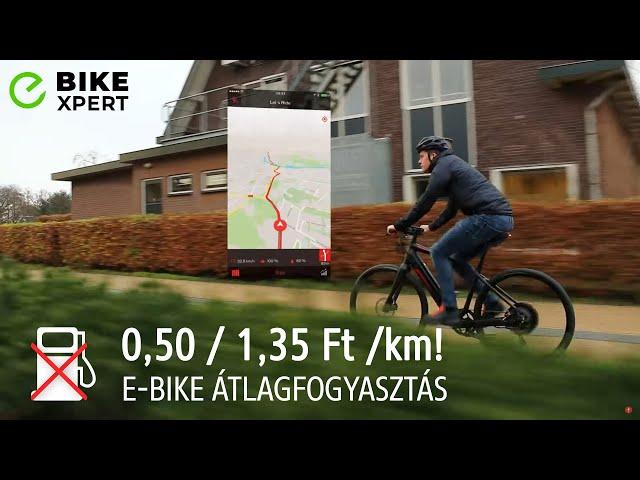 MENNYI? 0,50 / 1,35 Ft /km!  E-bike átlagfogyasztás