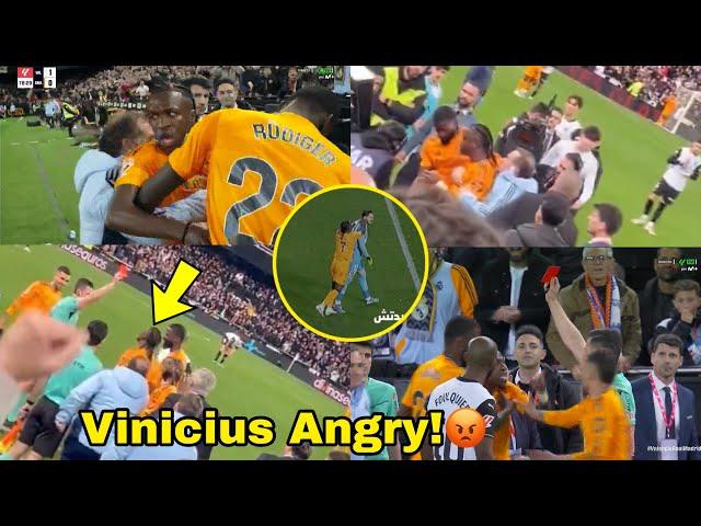 Crazy SceneVinicius Jr Angry at Referee after Red Card IncidentVinicius Mad Reactions,Rudiger