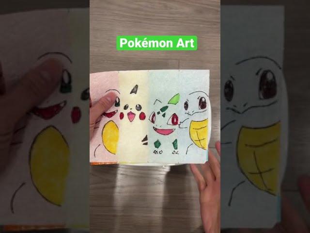 Starter Pokemon Magic Paper Towel Art #shorts #mustsee