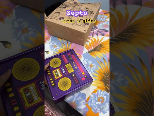 Zepto birthday gifts box/zepto turns 3 #zepto #zeptobirthdaygift #shorts feed #youtubeshorts #gifts