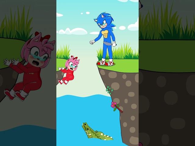 Sonic does everything to save baby Amy! #shorts #animation #story #sad