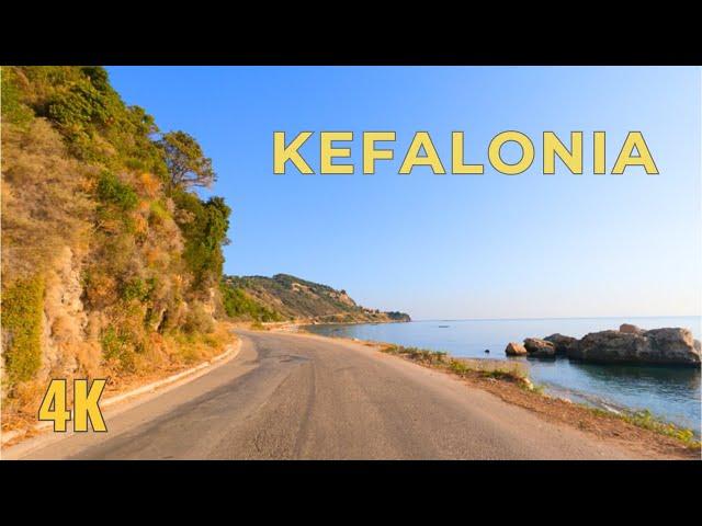 Driving in the morning from Skala to Poros - Kefalonia Greece, August 2024 - 4K