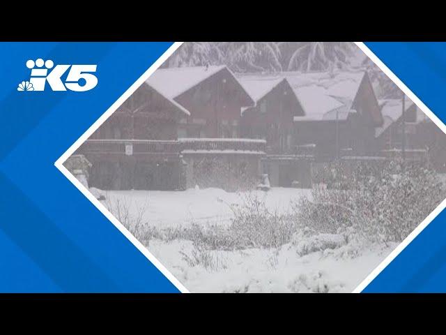 Snow and slush on Snoqualmie Pass