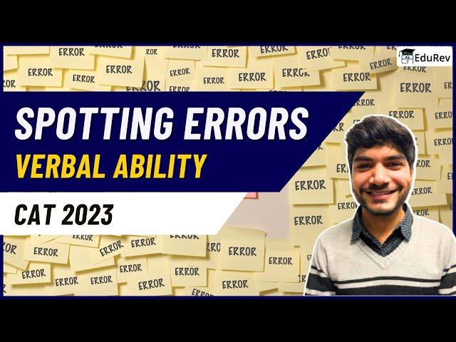 Spotting Errors | Verbal Aptitude for MBA | CAT Preparation 2024