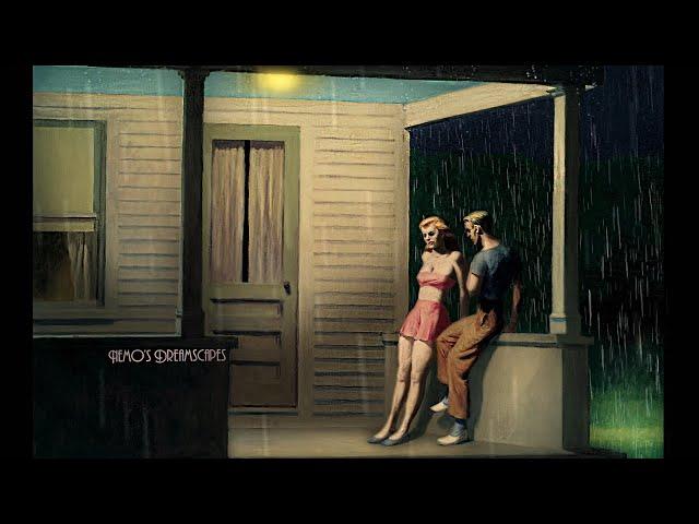 1940's a Summer evening sitting on a porch and it's raining (oldies music from another room) ASMR