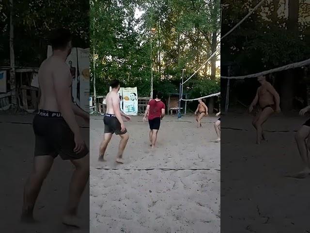 Beach volleyball, hitting the ball hard and blocking doesn't help.